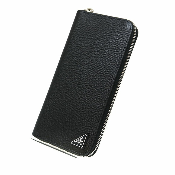 Prada Zip Wallet Leather Black - Picture 1 of 6